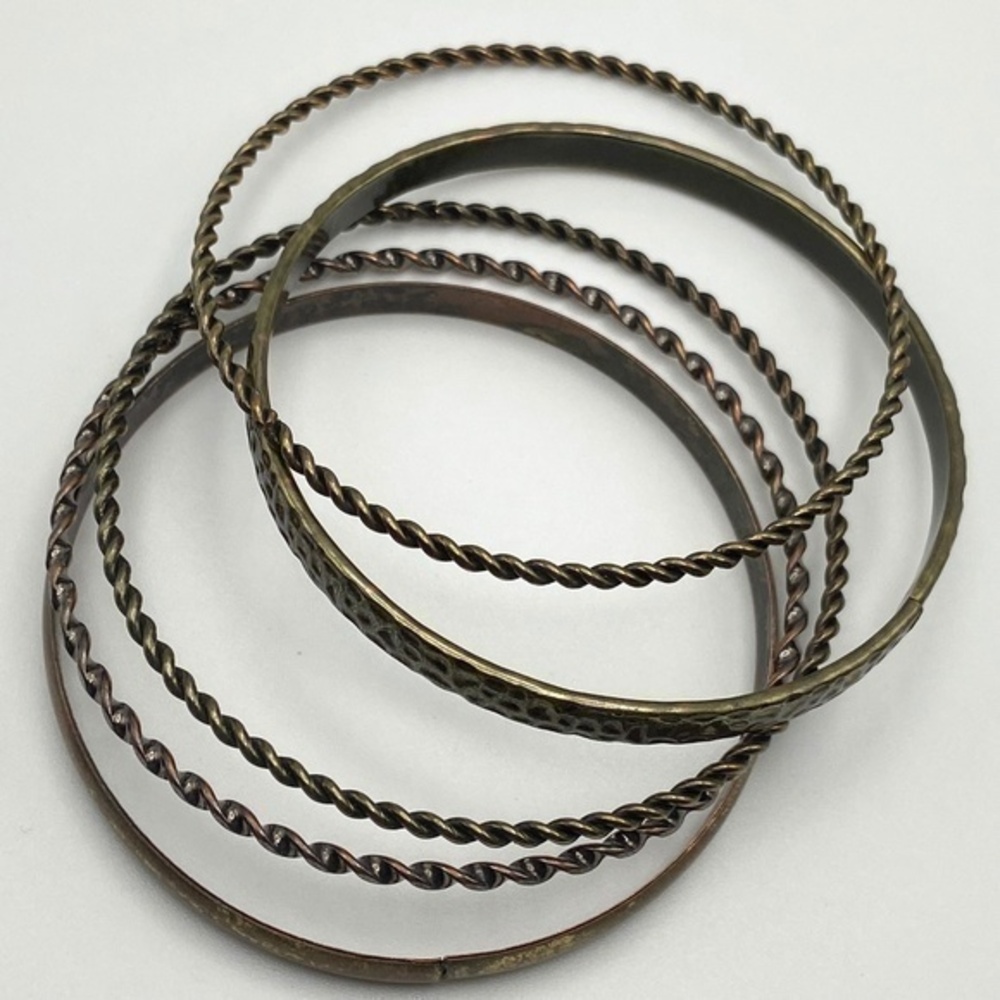Bangle‎ Bracelet Bronze Color Metal 5 Piece Set